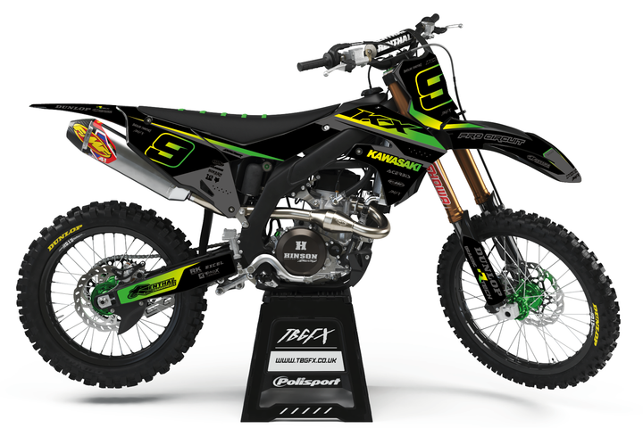 Kawasaki "STEALTH" BLACK/GREEN Graphics Kit