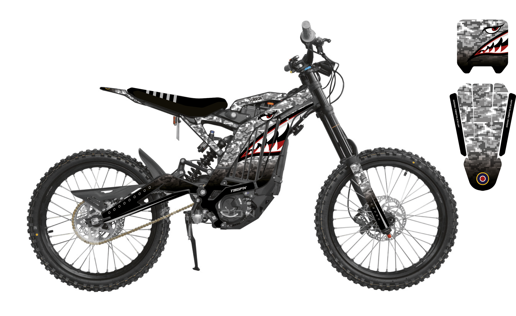 Bomber Graphics Surron 'BOMBER' Grey Graphics Kit – TB Graphics LTD