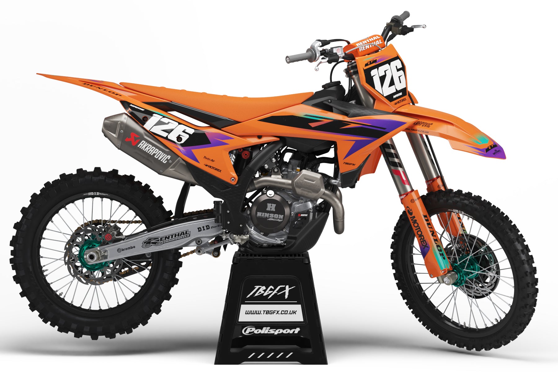 KTM 'Stock 25' Purple Graphics Kit – TB Graphics LTD