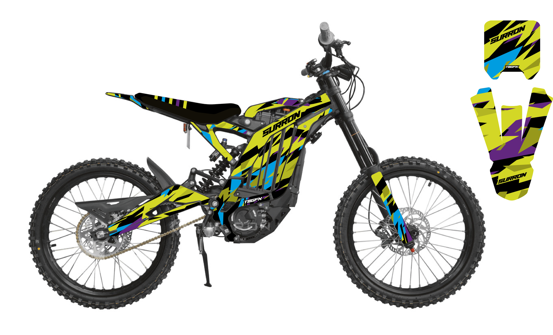 Surron 'Charged' Yellow Graphics Kit – TB Graphics LTD