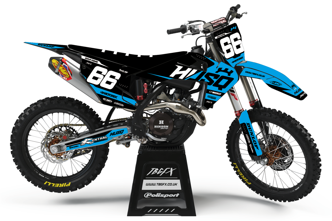 Husqvarna "SPLIT" CYAN/BLACK Graphics Kit
