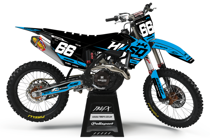 Husqvarna "SPLIT" CYAN/BLACK Graphics Kit