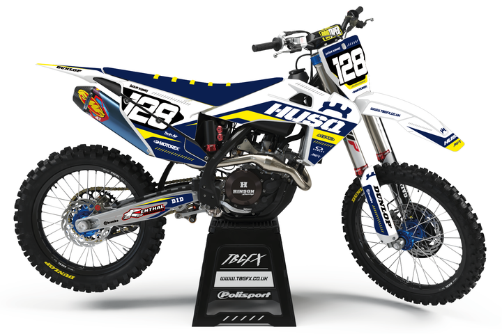 Husqvarna "CLUTCH" WHITE/NAVY Graphics Kit