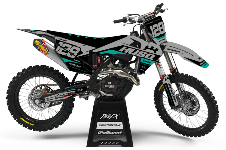 Husqvarna "CLUTCH" NARDO/TEAL Graphics Kit