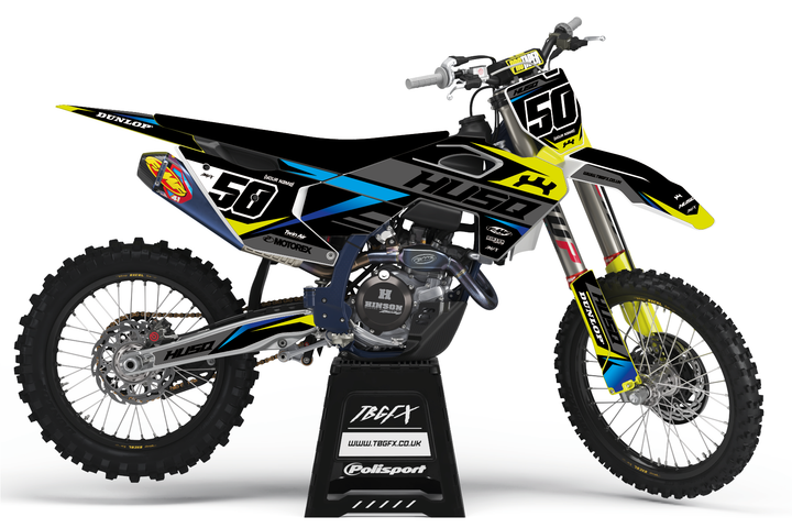 Husqvarna "TROPIC" YELLOW/BLUE Graphics Kit
