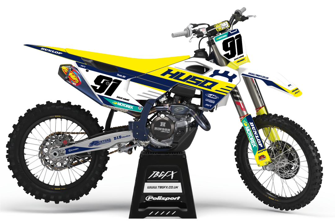 Husqvarna "PARALLEL" NAVY/YELLOW Graphics Kit