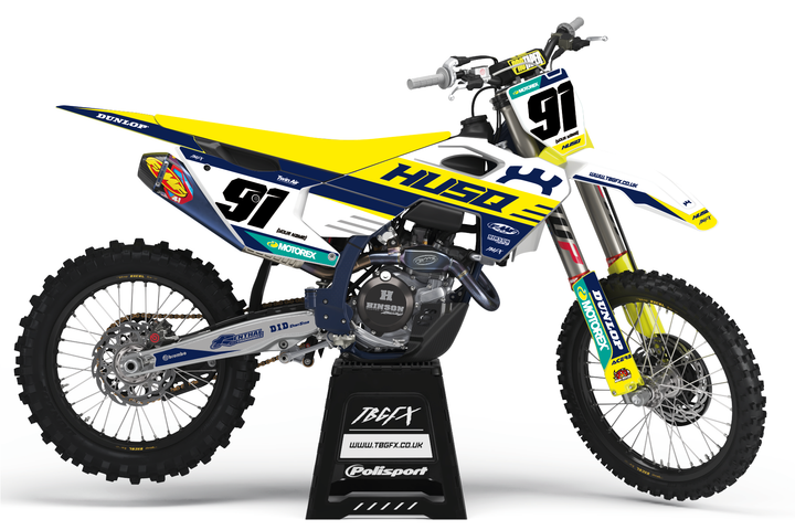 Husqvarna "PARALLEL" NAVY/YELLOW Graphics Kit