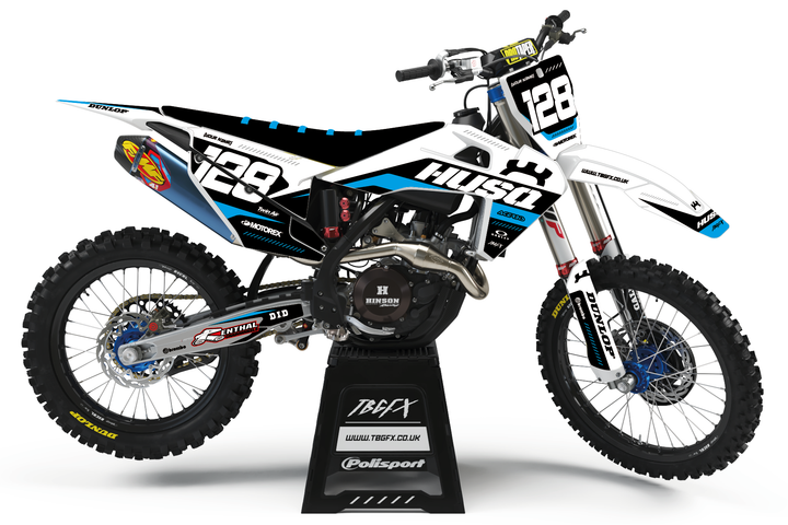 Husqvarna "CLUTCH" WHITE/CYAN Graphics Kit