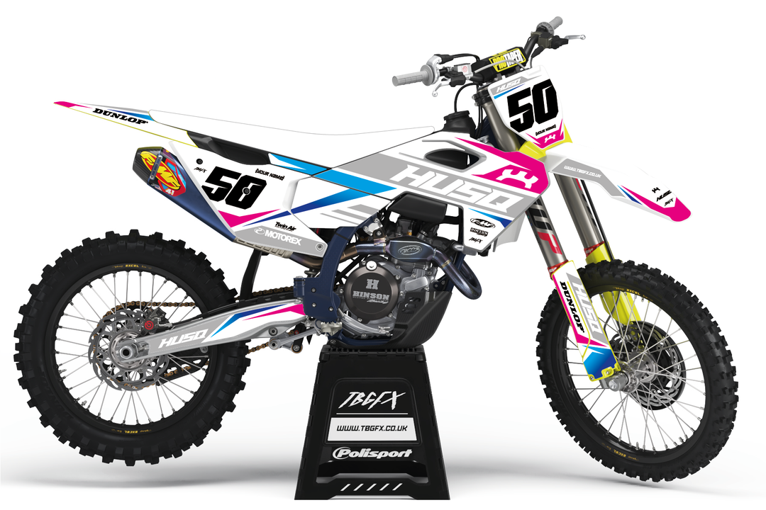 Husqvarna "TROPIC" PINK/BLUE Graphics Kit