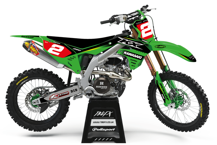 Kawasaki "ATTACK" GREEN/YELLOW Graphics Kit