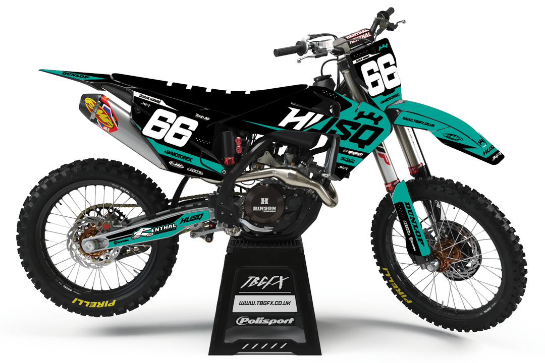 Husqvarna "SPLIT" TEAL/BLACK Graphics Kit