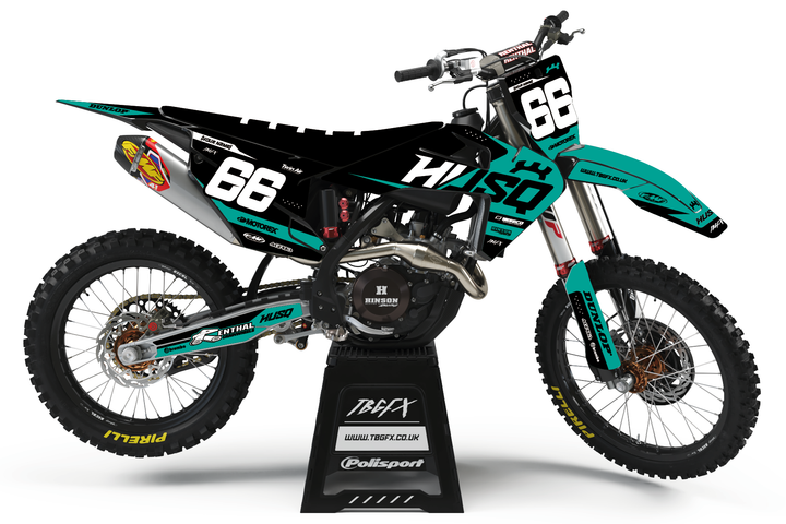Husqvarna "SPLIT" TEAL/BLACK Graphics Kit