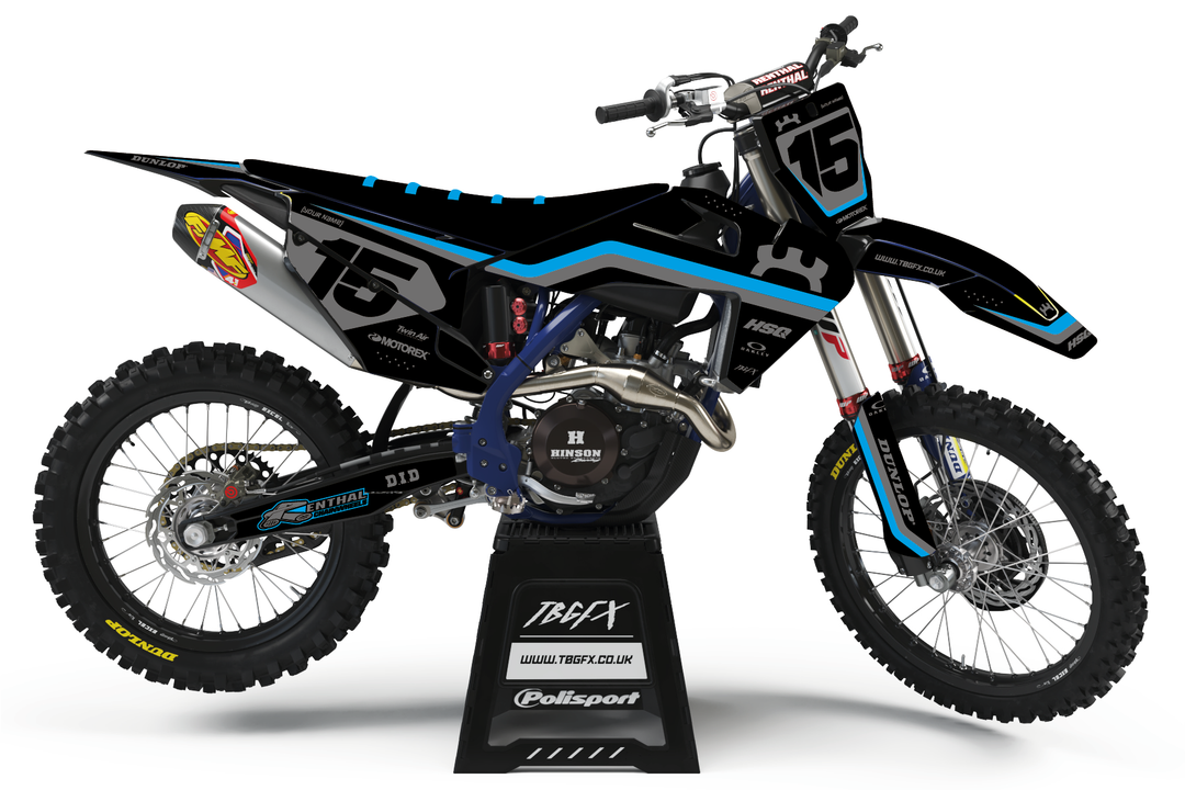 Husqvarna "HERITAGE" BLACK/CYAN Graphics Kit