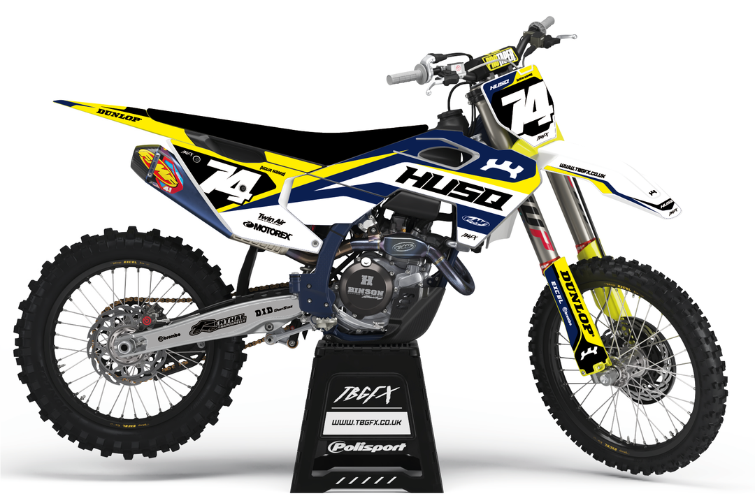 Husqvarna "MERGE" NAVY/YELLOW Graphics Kit