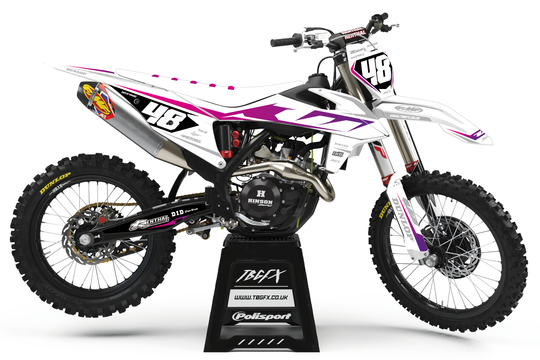 KTM 'GRADIENT' WHITE/PURPLE Graphics Kit – TB Graphics LTD