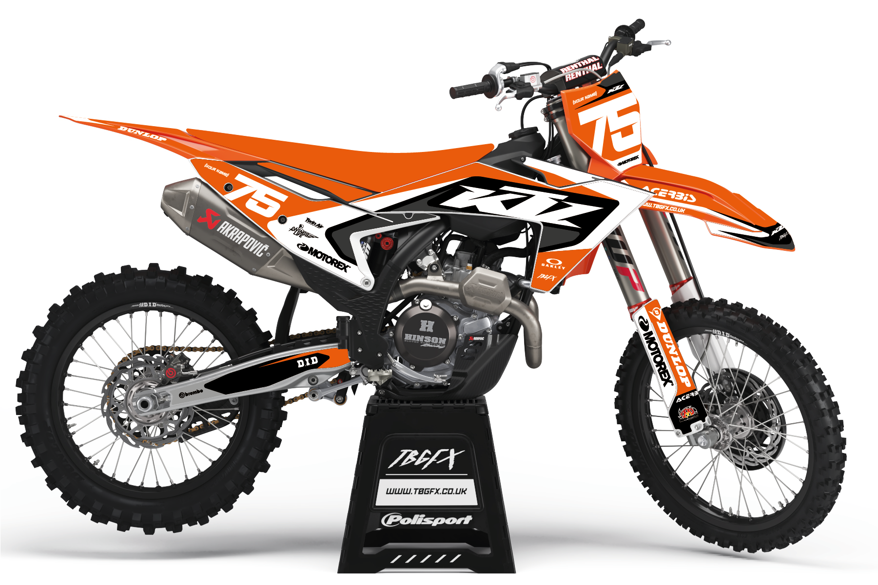KTM 'SWOOSH' ORANGE/WHITE Graphics Kit – TB Graphics LTD