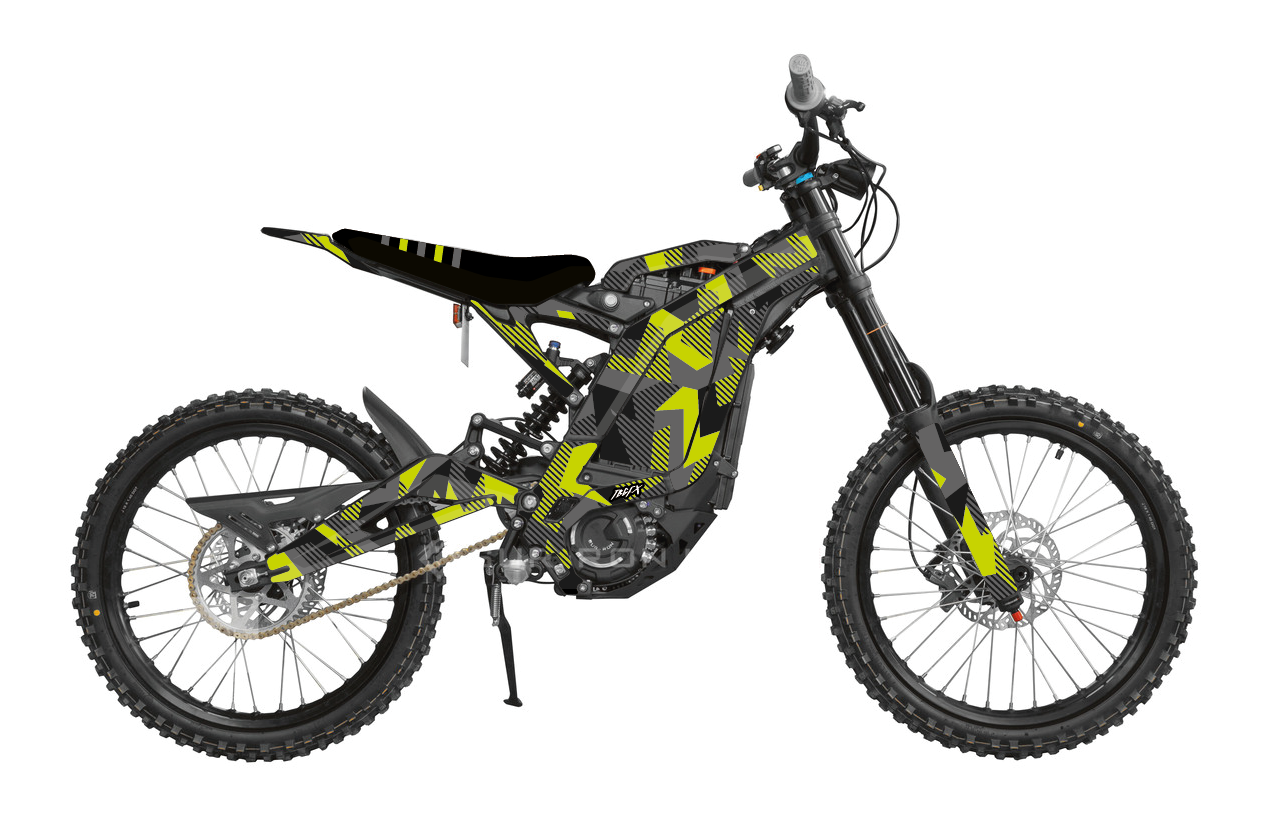 Surron 'GEOMETRIC CAMO' GREY/YELLOW Graphics Kit – TB Graphics LTD