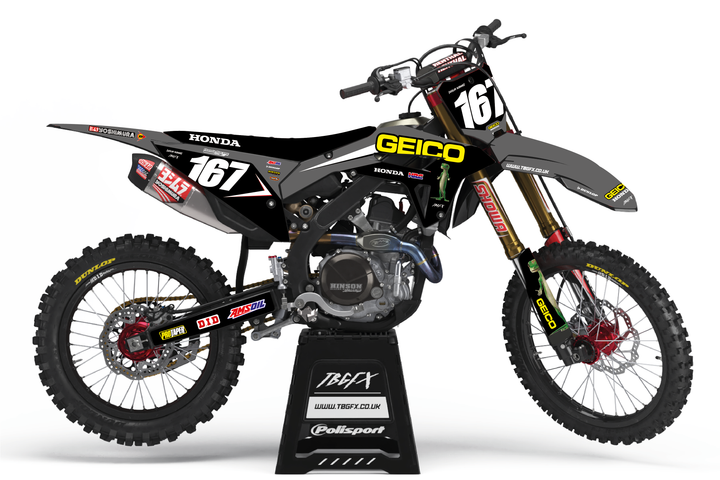 Honda "GEICO" GREY Graphics Kit