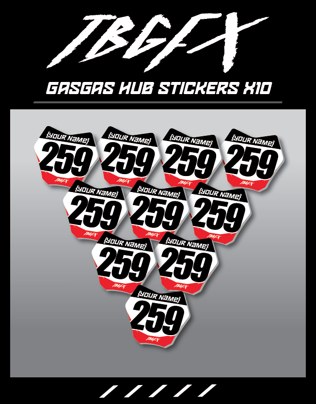 Gasgas Hub Stickers Upper Fork Graphics – TB Graphics LTD