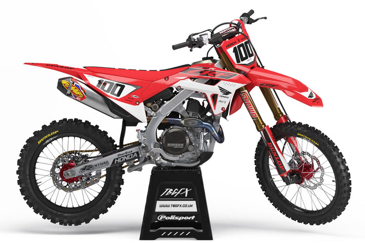Honda "SCRUB" RED/WHITE Graphics Kit