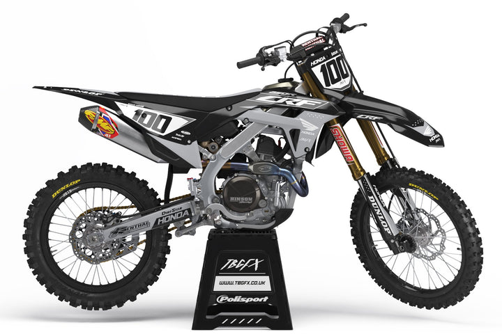 Honda "SCRUB" BLACK/NARDO Graphics Kit