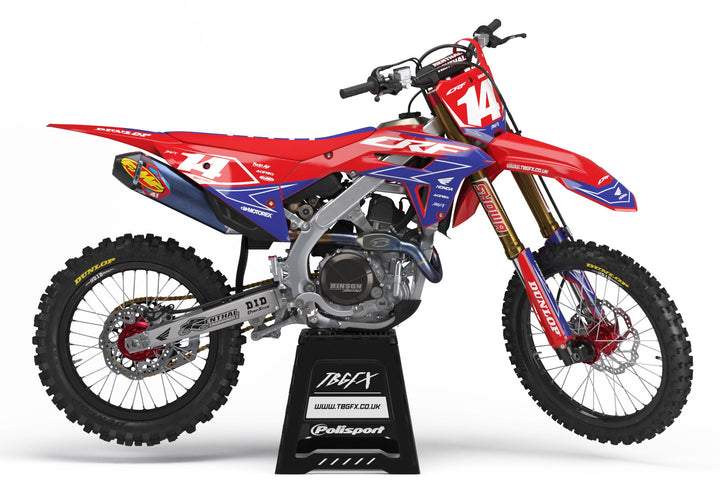 Honda "ACTIVE" RED/BLUE Graphics Kit