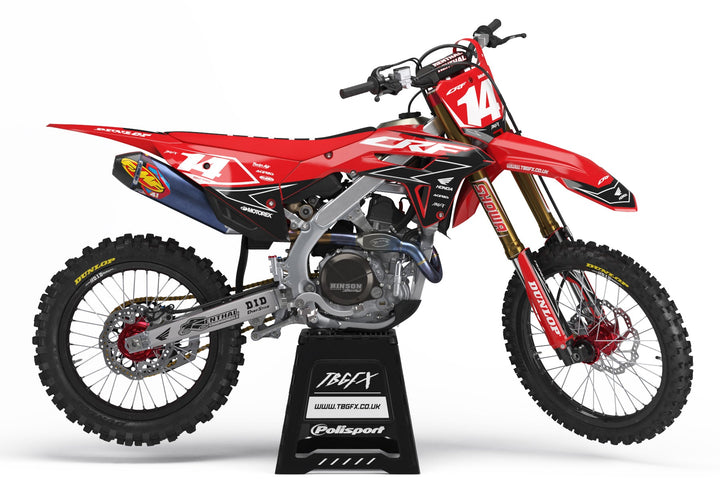 Honda "ACTIVE" RED/BLACK Graphics Kit