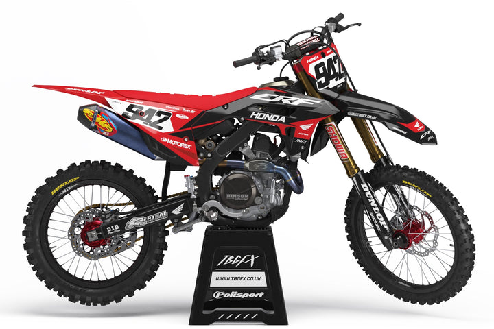 Honda "BATTLE" BLACK/RED Graphics Kit