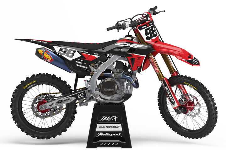 Honda "GRIP" RED/BLACK Graphics Kit