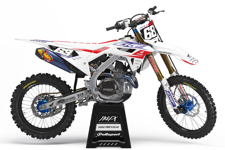 Honda "HOLESHOT" WHITE/RED Graphics Kit