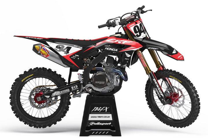 Honda "DYNAMIC" BLACK/RED Graphics Kit