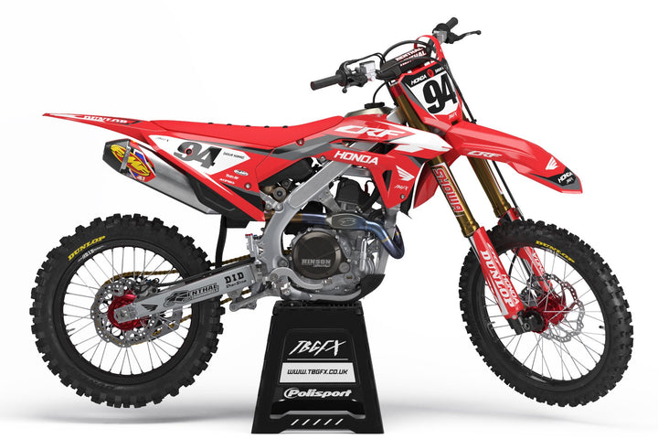 Honda "SHOCK" RED/BLACK Graphics Kit