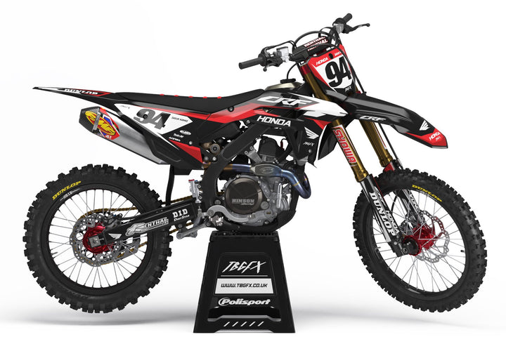 Honda "SHOCK" BLACK/RED Graphics Kit