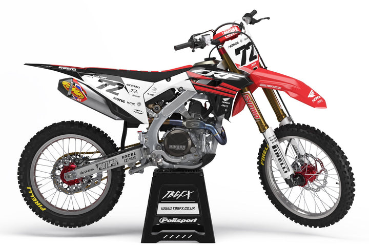 Honda "SCHOCK" RED/BLACK Graphics Kit