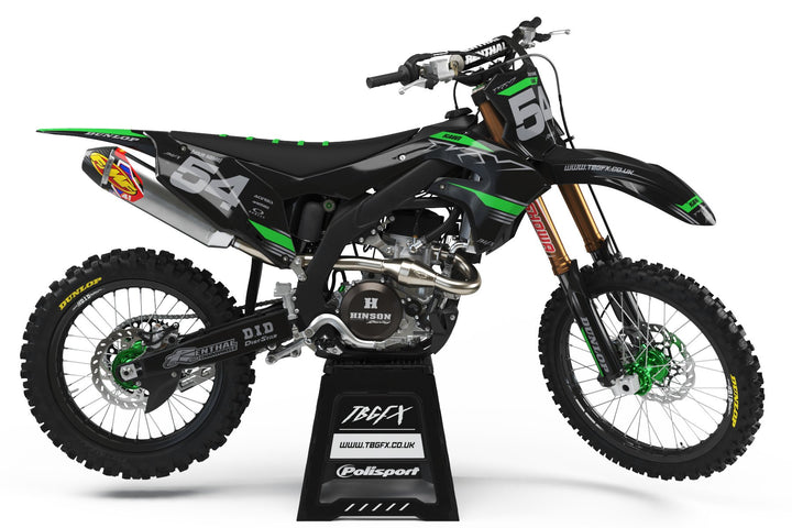 Kawasaki "CORRUPT" BLACK/GREEN Graphics Kit