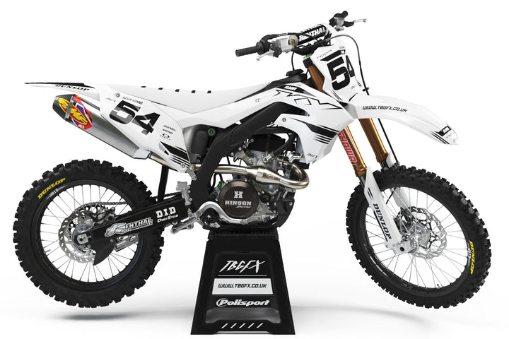 Kawasaki "CORRUPT" WHITE/BLACK Graphics Kit