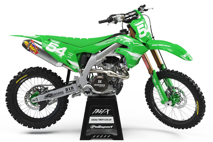 Kawasaki "CORRUPT" GREEN/WHITE Graphics Kit