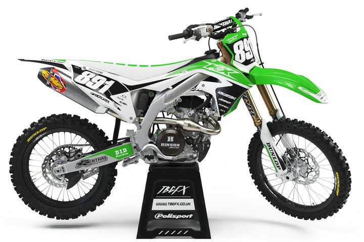 Kawasaki "COBRA" GREEN/WHITE Graphics Kit