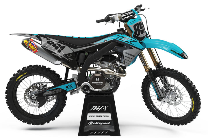 Kawasaki "COBRA" CYAN/BLACK Graphics Kit