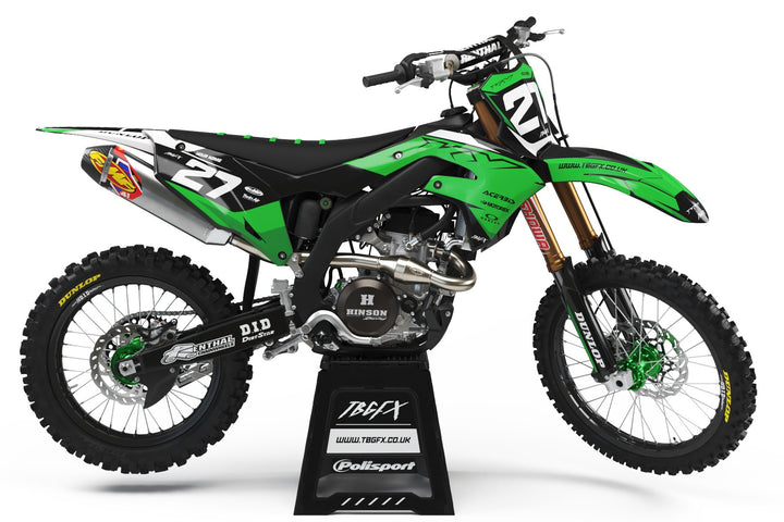 Kawasaki "DIVIDE" GREEN/DARK Graphics Kit
