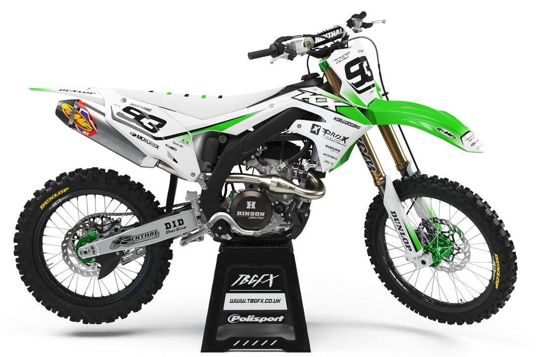 Kawasaki "BUD" GREEN/WHITE Graphics Kit