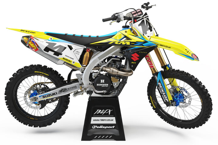Suzuki "FACTORY 22" YELLOW/CYAN Graphics Kit