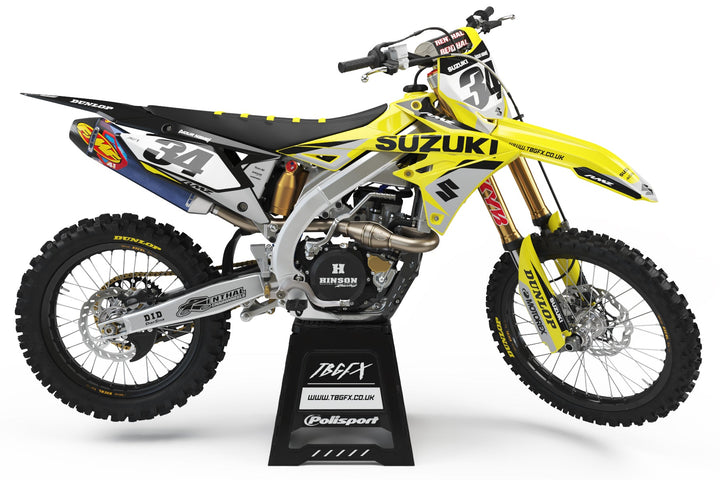 Suzuki "TWISTED" YELLOW/NARDO Graphics Kit