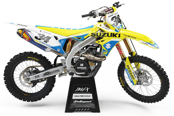Suzuki "TWISTED" YELLOW/BLUE Graphics Kit