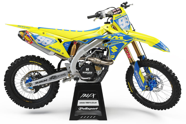 Suzuki "KICK START" YELLOW/BLUE Graphics Kit