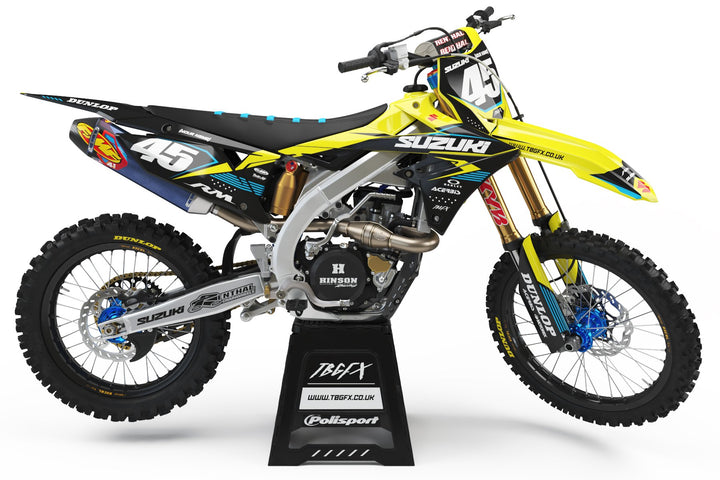 Suzuki "HEAT" YELLOW/CYAN Graphics Kit