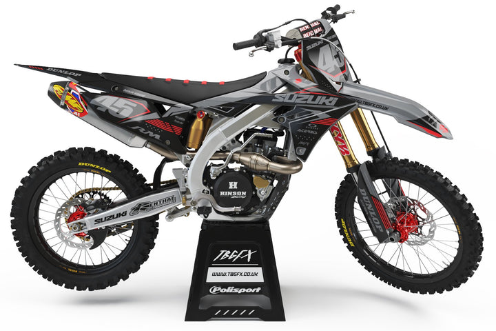 Suzuki "HEAT" GREY/RED Graphics Kit
