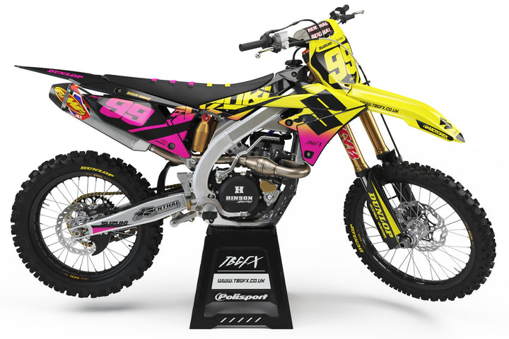 Suzuki "FADED" YELLOW/PINK Graphics Kit