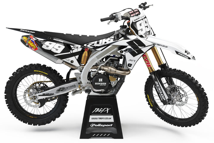 Suzuki "FADED" WHITE Graphics Kit