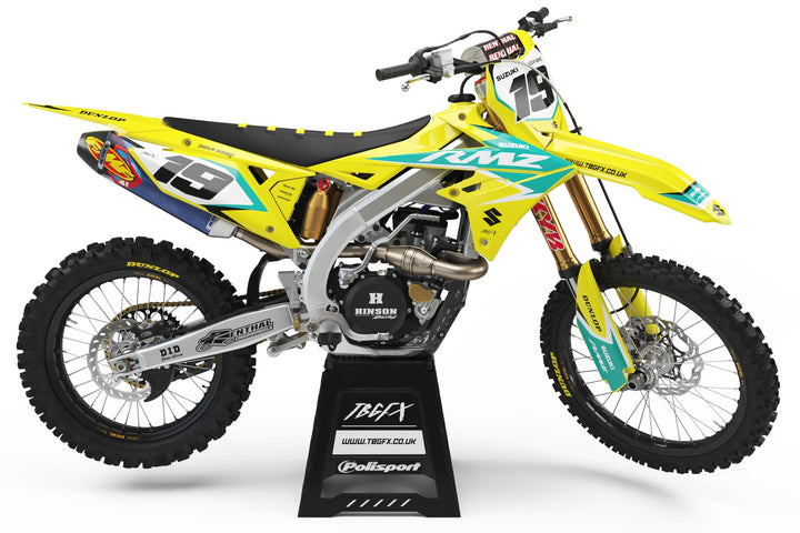 Suzuki "RIPPER" YELLOW/TEAL Graphics Kit